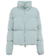 Moncler Antre Quilted Corduroy Down Jacket In Blue