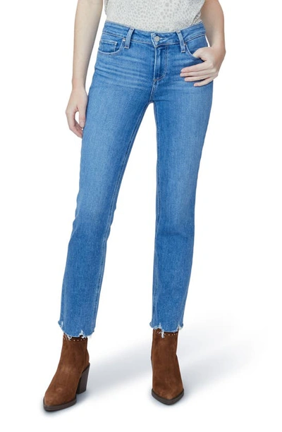 Paige Ultra High Rise Cindy Straight-leg Stretch Cotton-blend Jeans In Mel Destroyed Hem