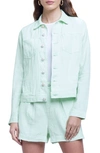 L Agence Celine Slim Linen Jacket In Soft Mint