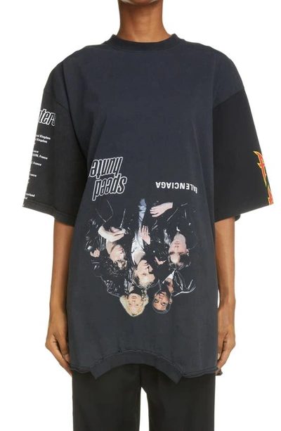 Balenciaga Speed Hunters Oversize Upside Down Graphic Tee In Black