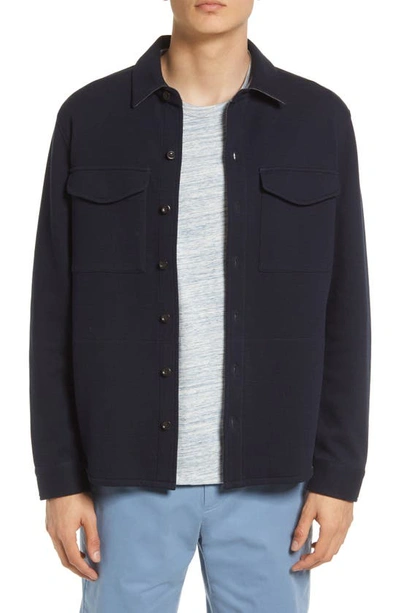 Vince Cotton-blend Shirt Jacket In Coastal Grey
