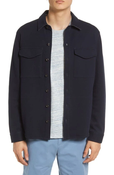 Vince Cotton-blend Shirt Jacket In Coastalmed H