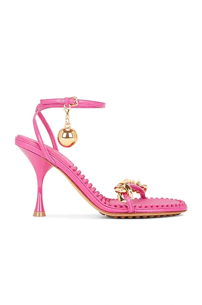 Bottega Veneta Napa Ball Chain Ankle-strap Sandals In Hollyhock