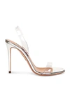 Aquazzura So Nude 105 Pvc Slingback Sandals In Silver