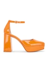 Gianvito Rossi Patent Leather Ankle-strap Platform Pumps In Mango