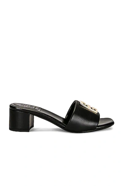Givenchy 4g Lambskin Medallion Mule Sandals In Black