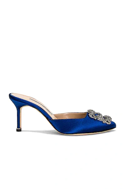 Manolo Blahnik Hangisimu 70 Satin Pump In Blue