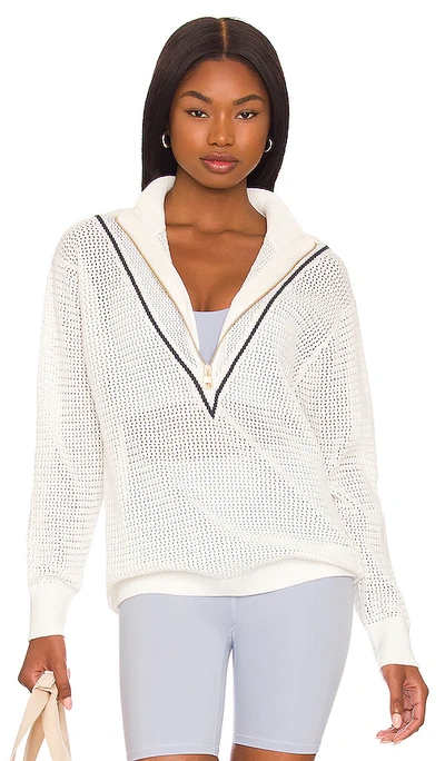 Varley Tennis Calva Cotton Sweater In White