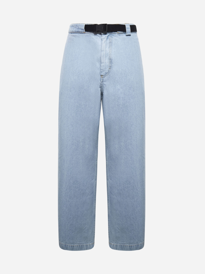 Moncler Genius Jwa Wide-leg Belted Denim Jeans In Blue