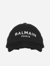 Balmain Logo-embroidered Baseball Cap In Black White