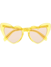 Saint Laurent Lou Lou 54mm Heart-shaped Sunglasses In Yellow