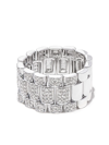 Shay 18k White Gold Rail Link Diamond Ring In Silber