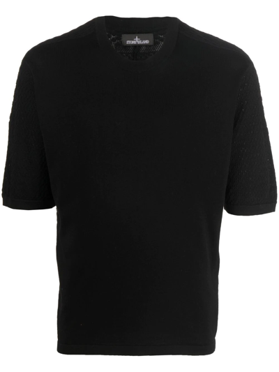 Stone Island Shadow Project Crew Neck Short-sleeved T-shirt In Black