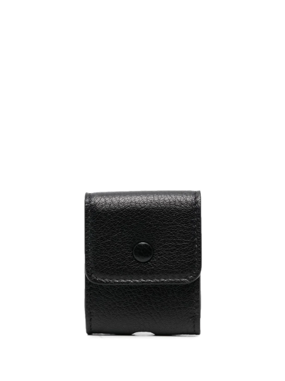 Maison Margiela Pebbled-texture Press-stud Wallet In Black