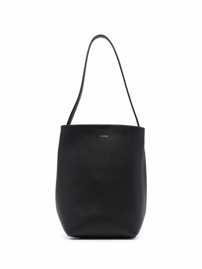 The Row Embossed-logo Detail Tote Bag In Black