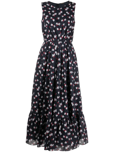 Adam Lippes All-over Floral Print Dress In Blue