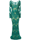 ZUHAIR MURAD SEQUINNED FLORAL-LACE GOWN