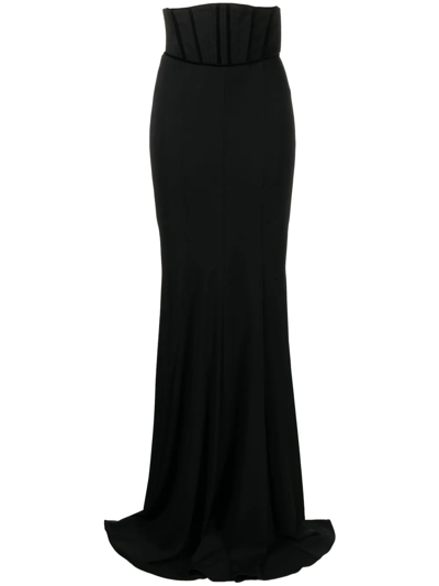 Zuhair Murad High Waisted Tuxedo Fishtail Skirt In Schwarz