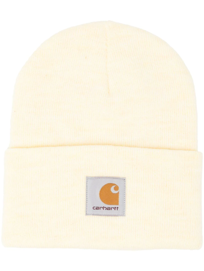Carhartt Logo-patch Beanie In Gelb