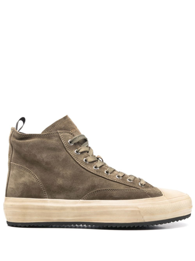 Officine Creative High-top Suede Sneakers In Green