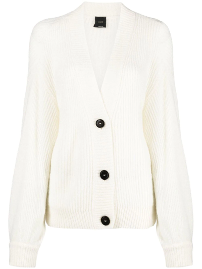 Pinko Gassosa Ribbed Cardigan In White