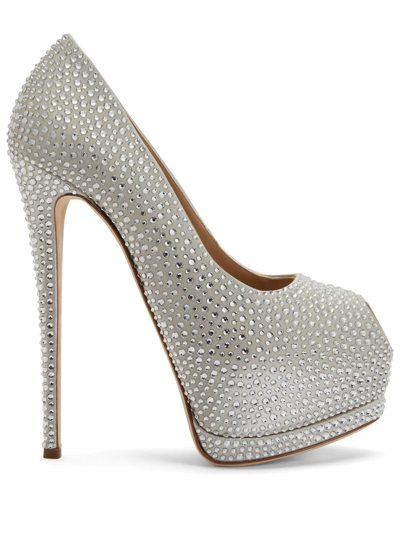 Giuseppe Zanotti Sharon Rhinestone-embellished Pumps In Silver