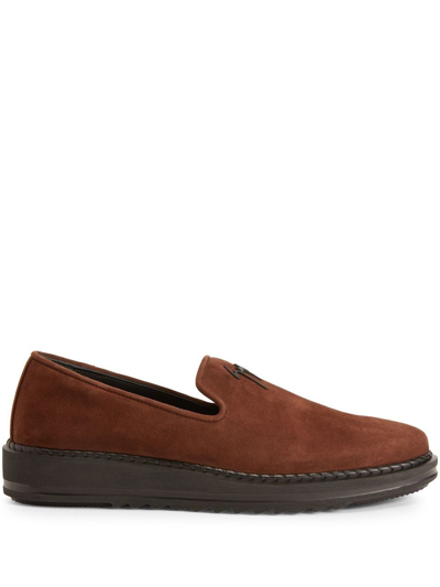 Giuseppe Zanotti Klaus Suede Low-top Sneakers In Brown