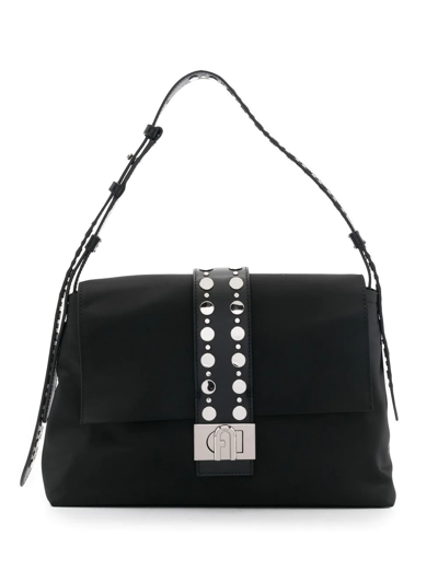 Furla Charlotte Sequin-embellished Shoulder Bag In Black