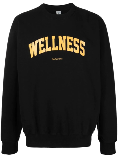 Sporty And Rich Sporty & Rich Wellness Ivy Crewneck Sweatshirt In Black