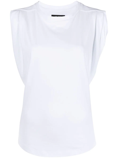 Isabel Marant Ruched-sleeve Cotton T-shirt In White