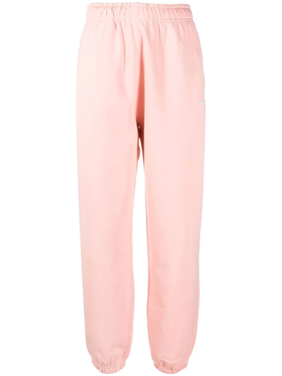 Nike Embroidered-swoosh Detail Trousers In Rosa