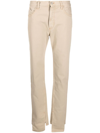 Attico Slit-hem Straight-leg Jeans In Nude