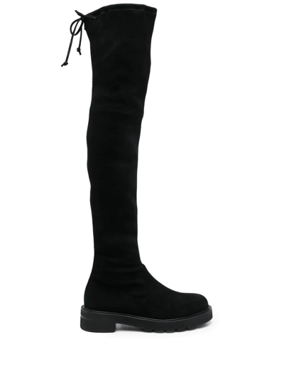 Stuart Weitzman Lowland Lift Thigh-high Boots In Schwarz