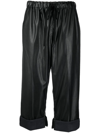 MM6 MAISON MARGIELA FAUX-LEATHER CROPPED TROUSERS