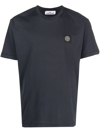 Stone Island Logo Patch Crewneck T-shirt In Blue