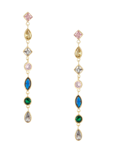 Chloe & Madison Women's 14k Goldplated & Cubic Zirconia Drop Earrings In Silver