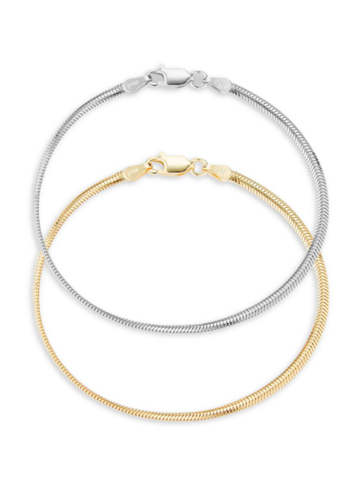 Chloe & Madison Women's 2-piece Sterling Silver Bracelet Set