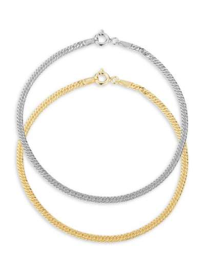 Chloe & Madison Women's 2-piece 18k Goldplated Sterling Silver Bracelet Set