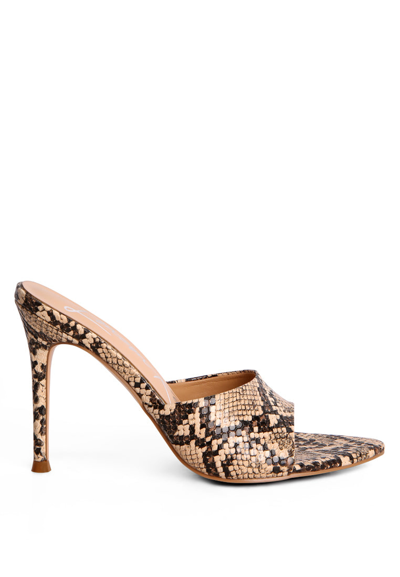 London Rag Yule Ball Patent Pu High Heel Sandals In Brown
