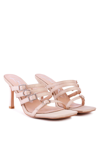 London Rag Times Up Diamante Buckle Mid Heel Sandals In Brown