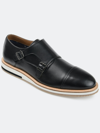 Thomas & Vine Thatcher Perforated Leather Monk Strap Derby In Black