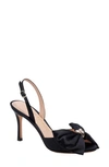 Kate Spade Happily Satin Bow Halter Sandals In Black