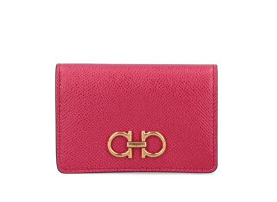 Ferragamo Salvatore  Gancini Foldover Top Wallet In Pink