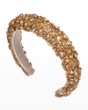 Jennifer Behr Czarina Crystal Embellished Headband In Golden