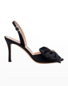 Kate Spade Happily Satin Bow Halter Sandals In Black