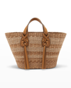 Ulla Johnson Striped Straw-woven Tote Bag In Natural