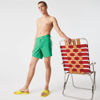 LACOSTE MEN'S NEW CLASSIC BUTTONED BELT LIGHT SWIMMING TRUNKS