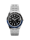 TIMEX MEN'S Q GMT STAINLESS STEEL BRACELET WATCH