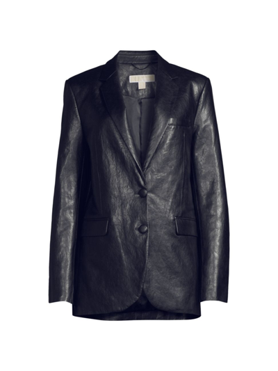 Michael Michael Kors Mensy Faux Leather Blazer In Black