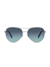 Tiffany & Co Women's 59mm Aviator Sunglasses In Blue